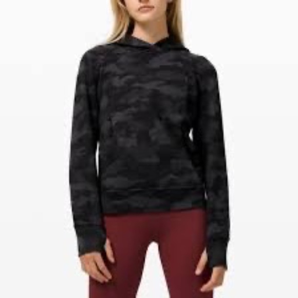 Lululemon Scuba Hoodie Oversized Camo Black Gray Heritage 365 , Size 10 - Picture 1 of 6